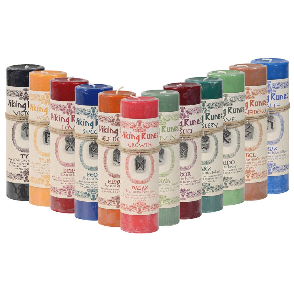 Benjamin International - Wholesale Pillar Candle - Viking Rune Pewter Pendant Candle5
