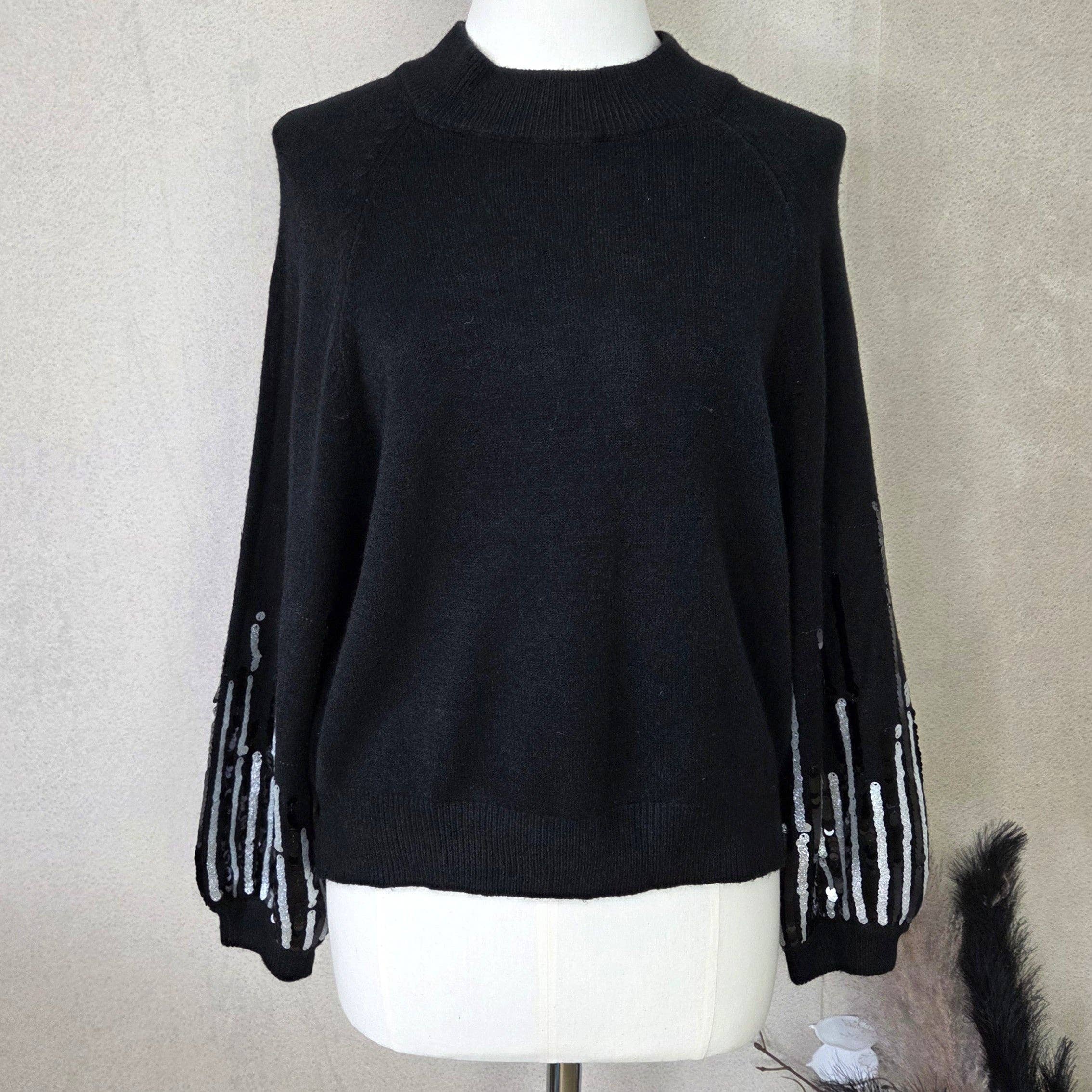 Tempest Designs – wholesale Knitted jumper – Women′s – Fine knit jumper with balloon sleeves and sequin detail (S-M)0