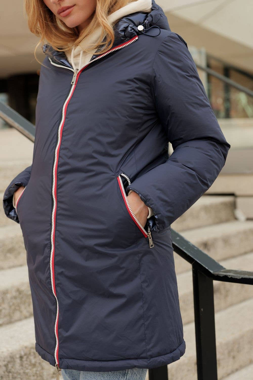 Attrait Paris - Wholesale Puffer Jacket - Women's - Mid-length reversible waterproof puffer jacket8