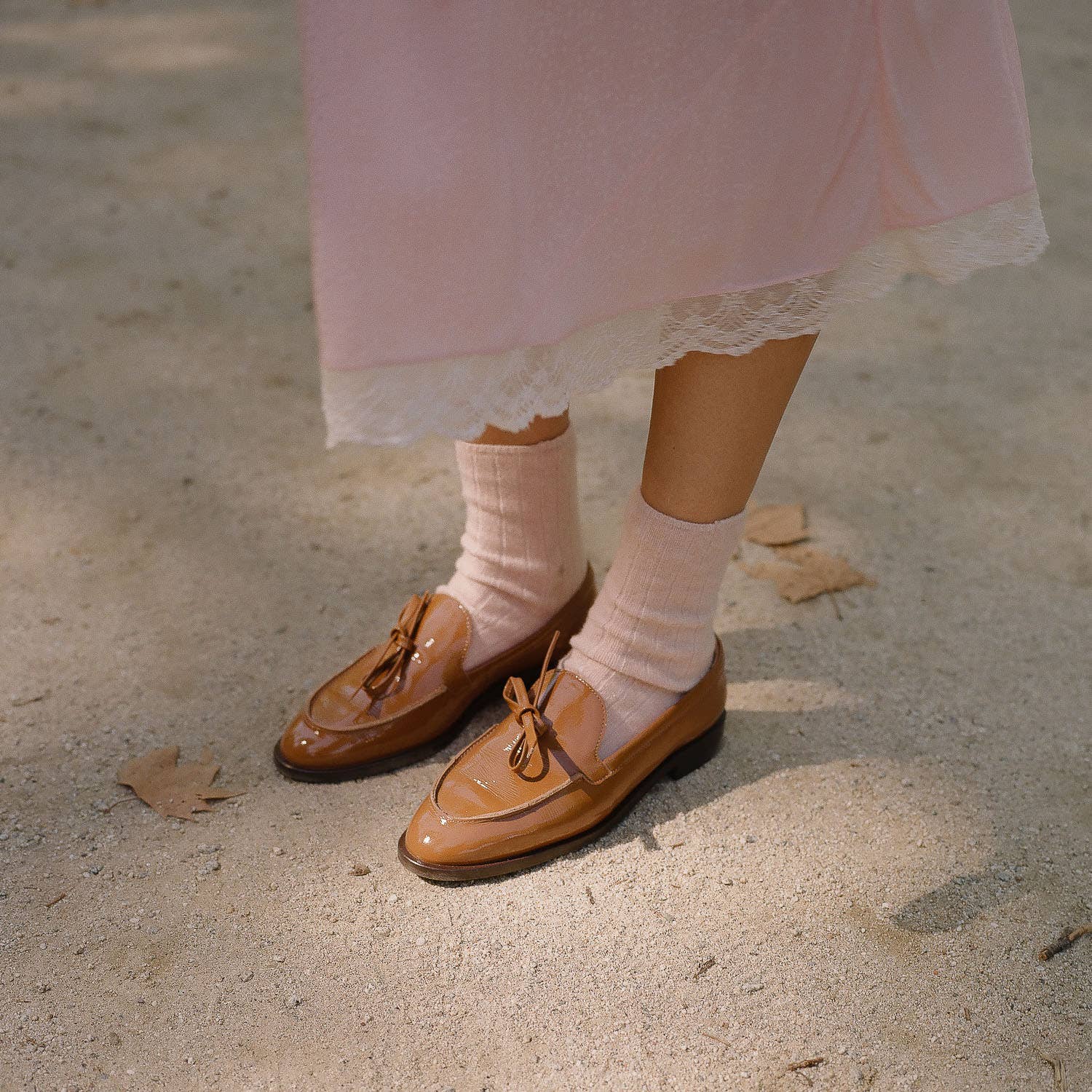 amber Raphael Flats, glossy caramel for wholesale on Faire0