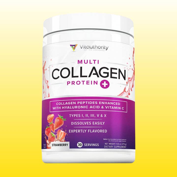 Multi-Collagen Protein Powder: Strawberry, Bone & Gut Health for wholesale by Vitauthority