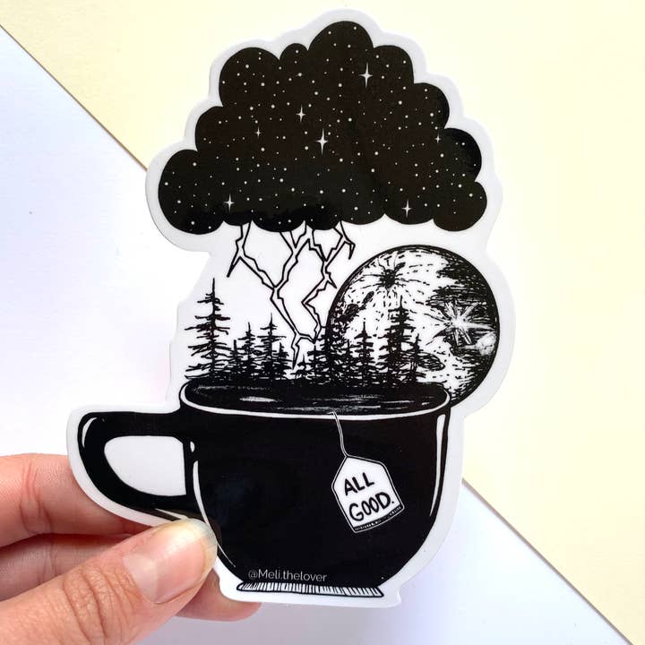 Meli TheLover – wholesale Sticker – Stickers Waterproof Vinyl - Storm TeaCup