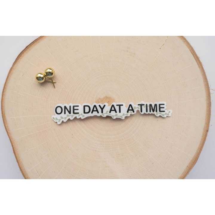 One Day At A Time Inspirational Die-Cut Vinyl Stickers for wholesale by Syera Love & Co.