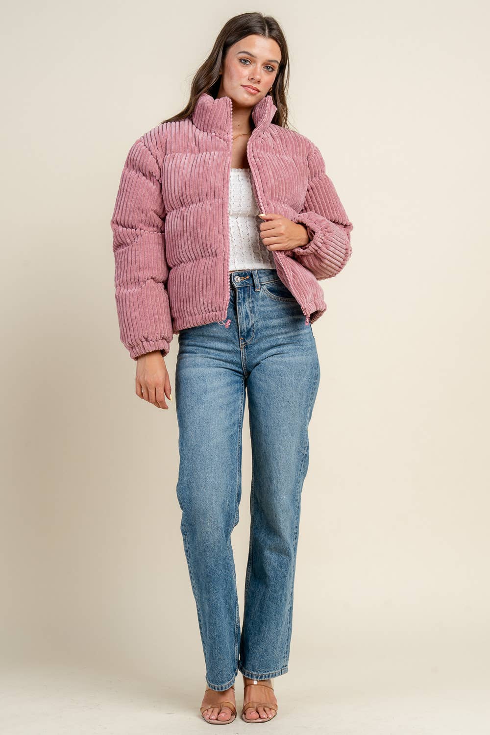 BEIVY & COLLABO - Wholesale Puffer Jacket - Women's - BG5392N / CORDUROY PUFFER JACKET12