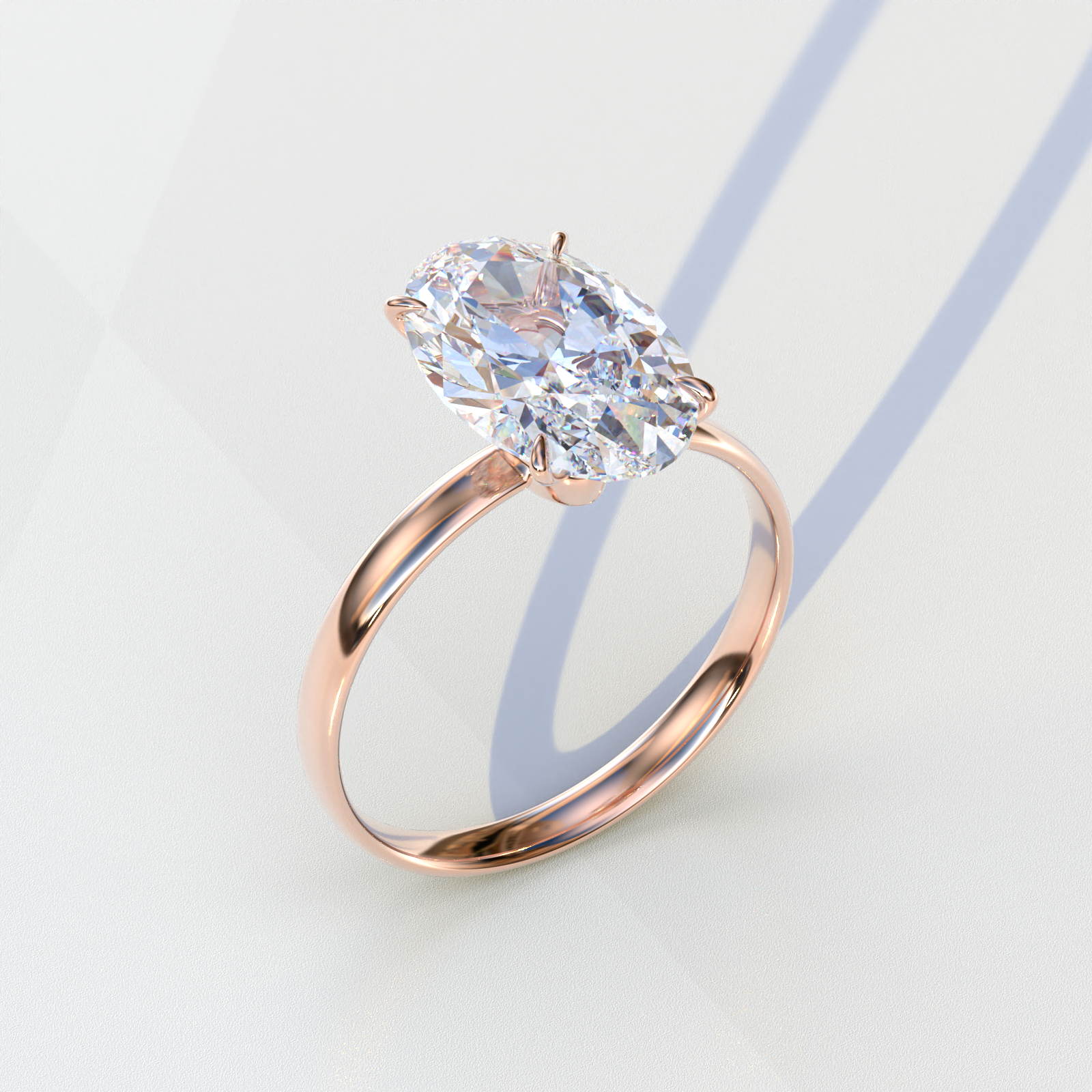 Mohana Jewels - Luxury - Wholesale Engagement Ring - 4 Carat Oval cut Lab Grown Diamond Solitaire Engagement Ring, E VVS Diamond - Cadris10