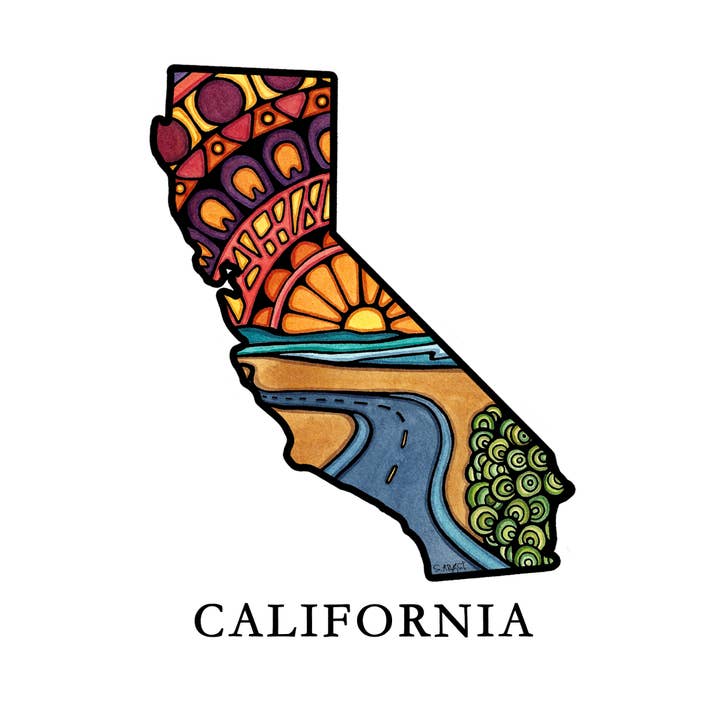 Sarah Angst Art - Wholesale Postcard - Custom Name Dropped State Postcards - Pack of 1004