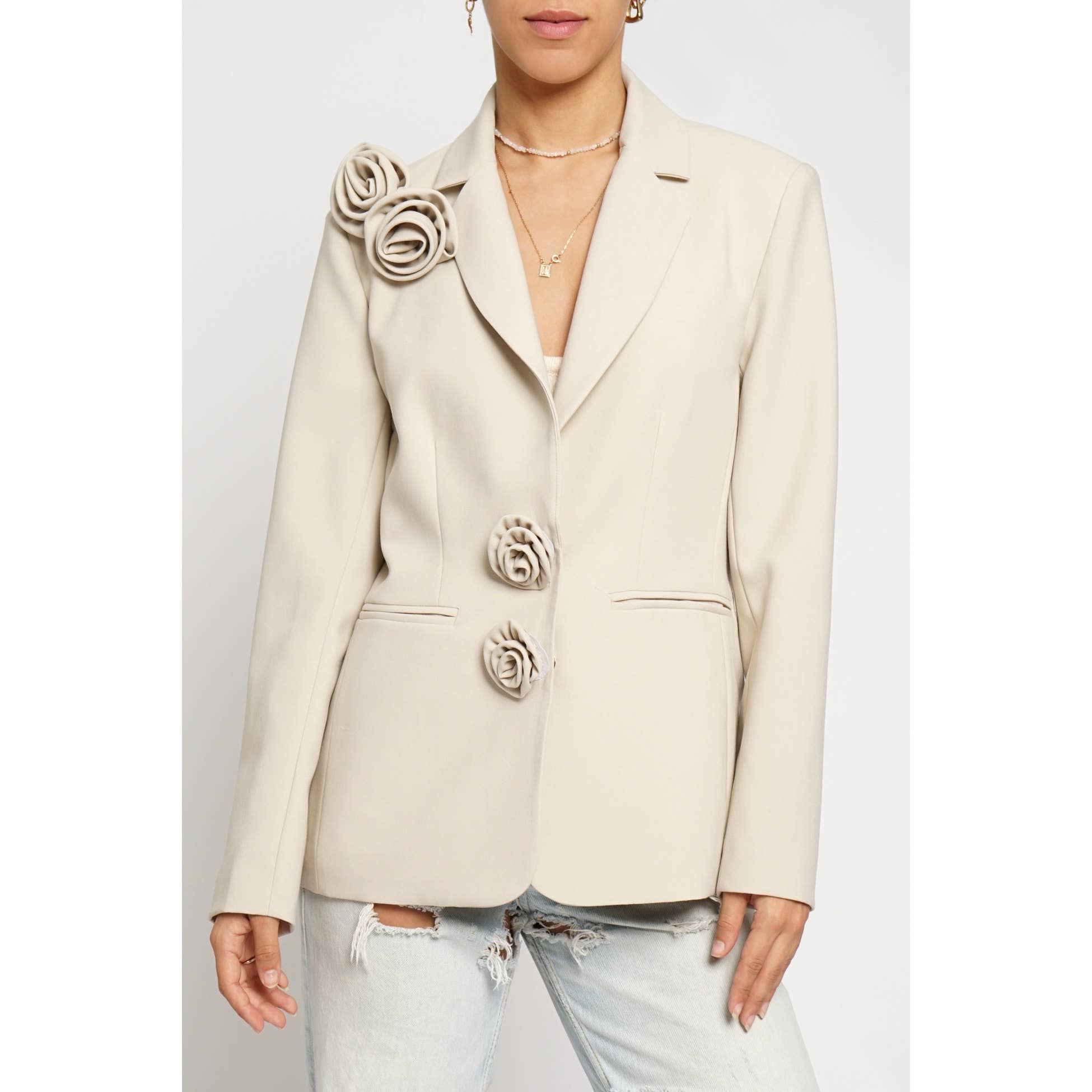 Sans Souci - Wholesale Blazer - Women's - ROSETTE ACCENT BLAZER4
