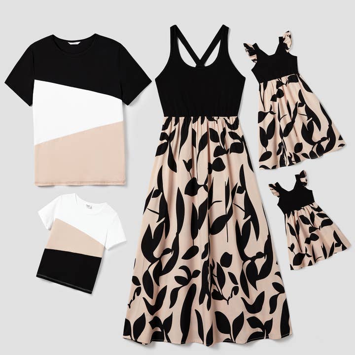 Family Matching Cross Back Floral Strap Dress or Top for wholesale by PatPat Matching