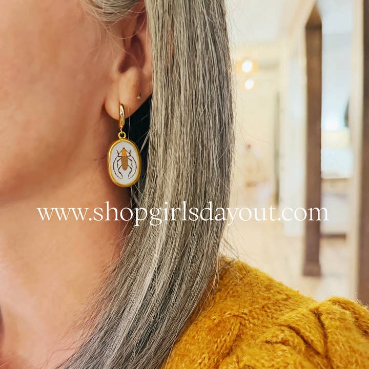 Girls Day Out by Amy Houston - Wholesale Hoop Earrings - Nature Trail insect heirloom hoops // one touch latch hoop5