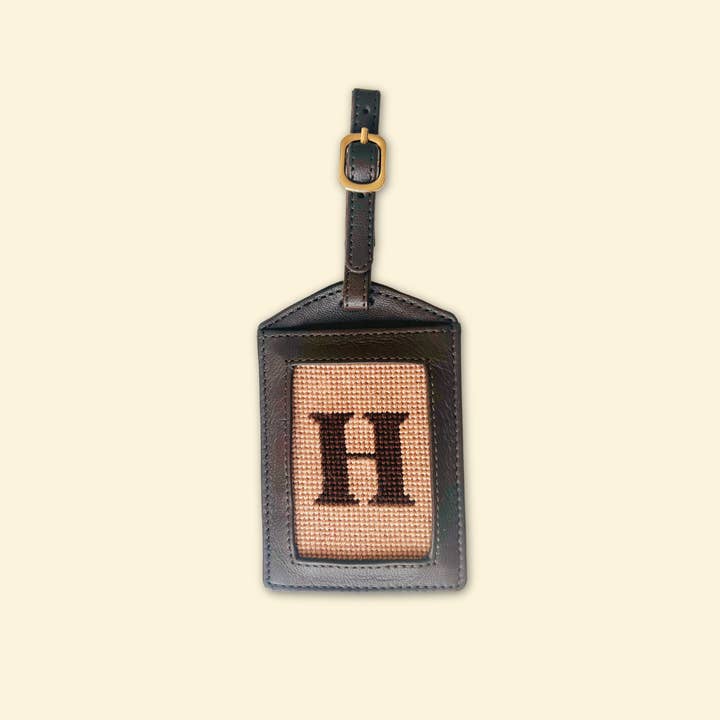 Our Initial Thought - Luggage Tag in Brown for wholesale by Happy Stitching