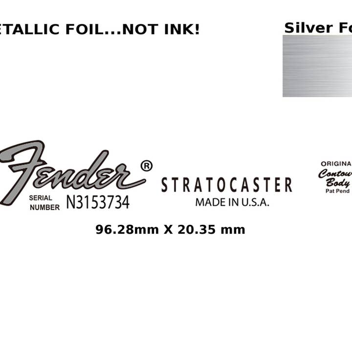 Fender Stratocaster Guitar Decal Water Slide Decal 191S for wholesale by Luthier decals