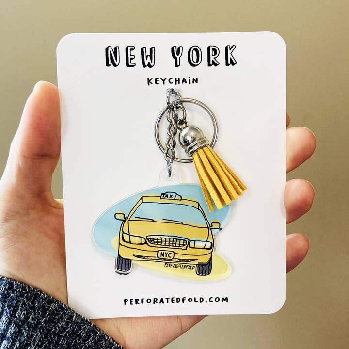 NYC Yellow Cab Taxi Keychain for wholesale by Perforatedfold