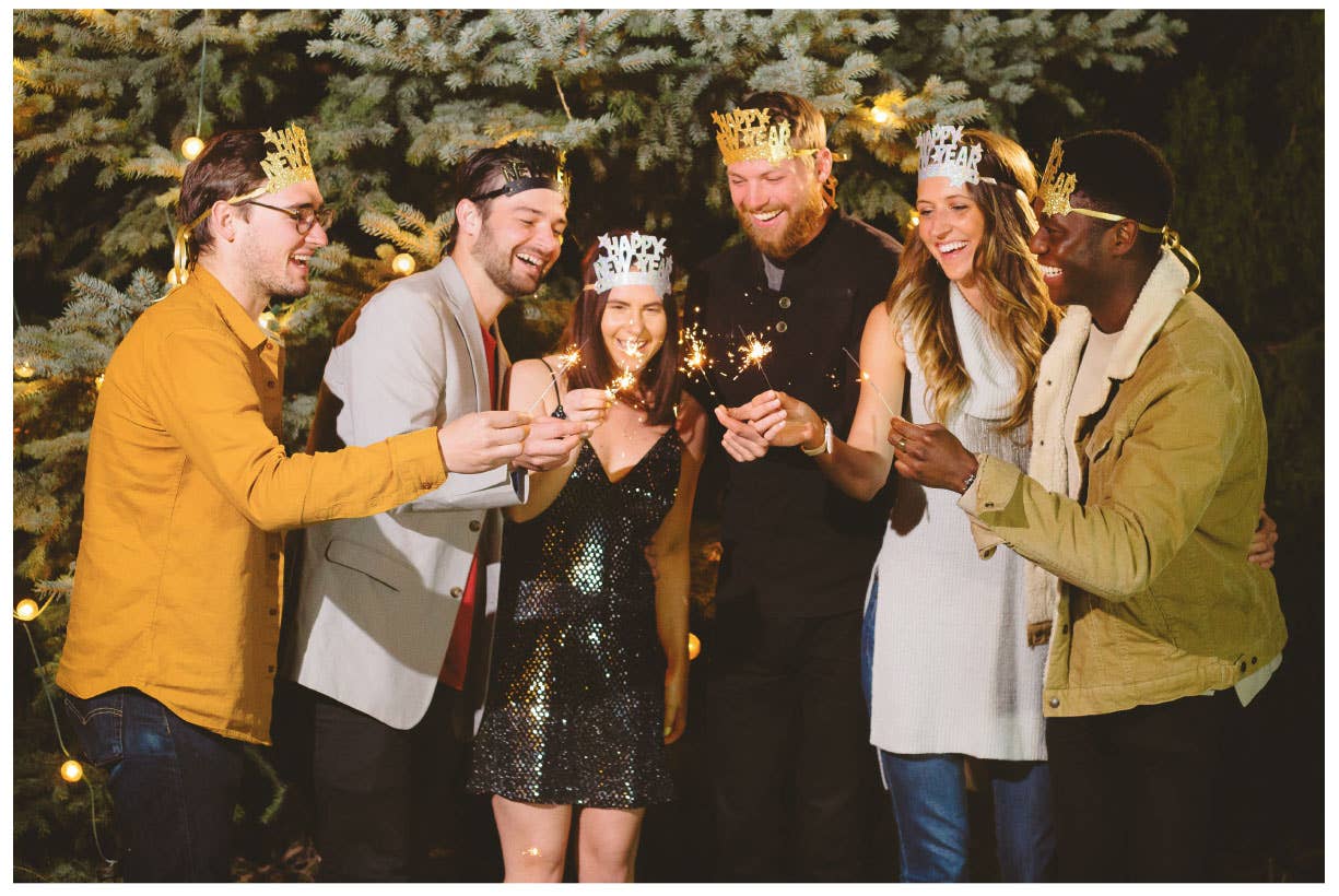 The First Snow - Wholesale Party Hat/Crown - Happy New Year Wearable Crowns with Ribbon Box Set1