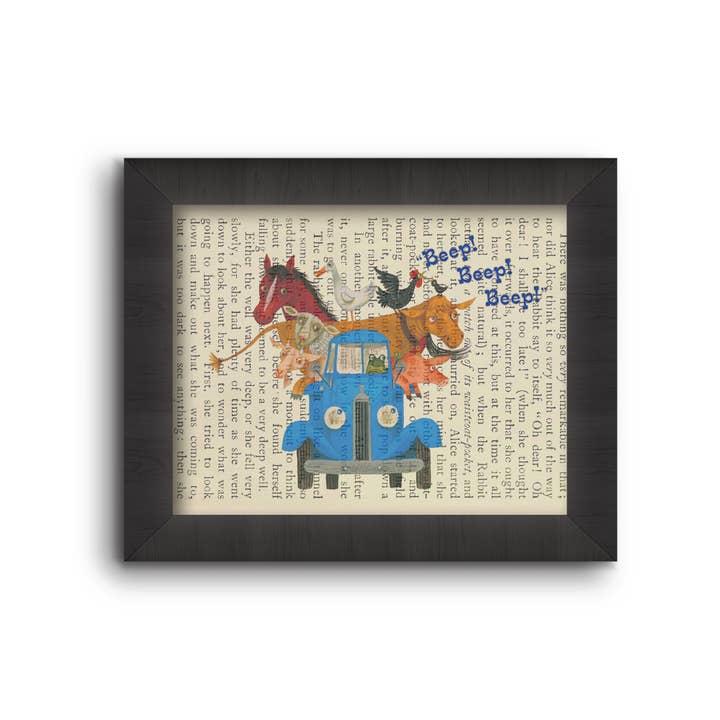 Little Blue Truck - Vintage Art Print for wholesale by Cecelia Rose Book Page Art