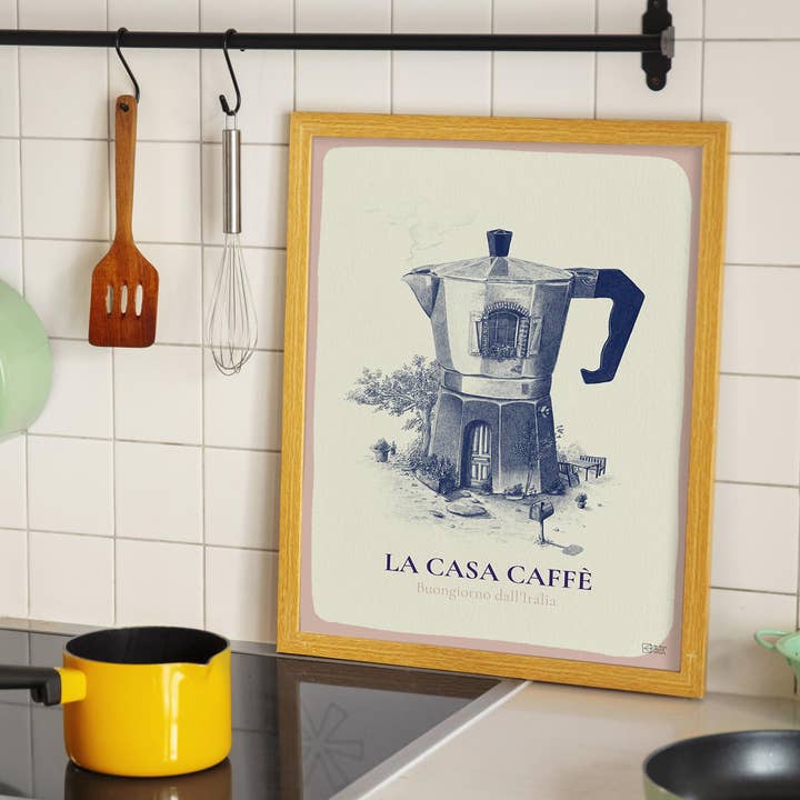 le murmure des murs - Venta al por mayor Pósteres - Póster decorativo de pared con cafetera italiana vintage