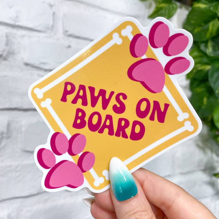 Chelzart - Wholesale Sticker - Paws On Board Sticker | Dog Mom Decal1