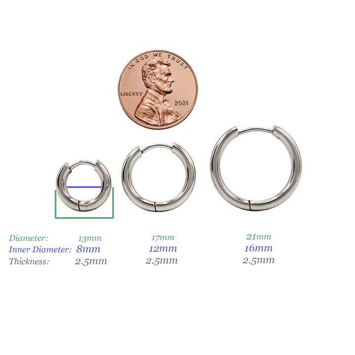 UBNY Collection - Wholesale Hoop Earrings - Hinge Hoop Earrings • Hypoallergenic Steel • Dark Silver2