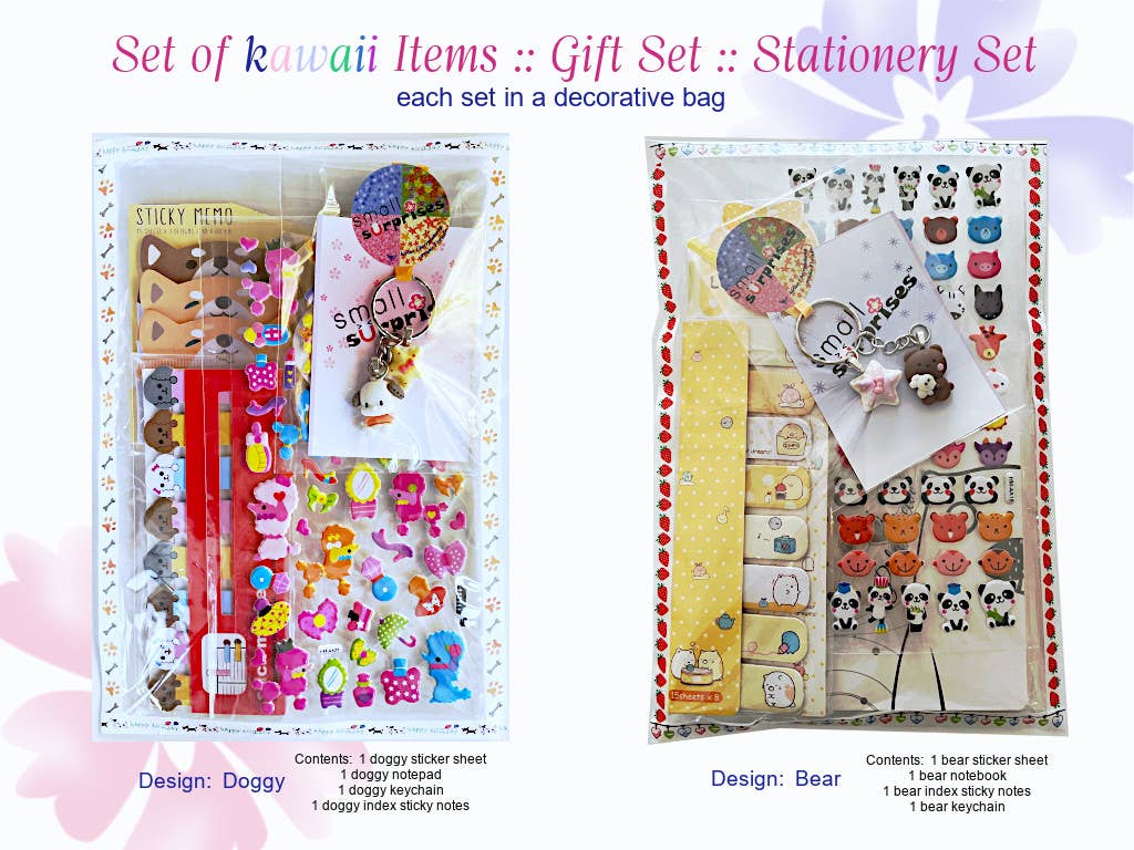 Small Surprises - Wholesale Stationery/Notecard Set - 4pc- cute Stationery Sets kawaii Giftset for girls5