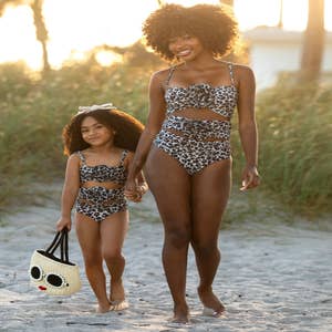 Tropicana Pineapple Full Coverage One-Piece Swimsuits - Mommy and Me