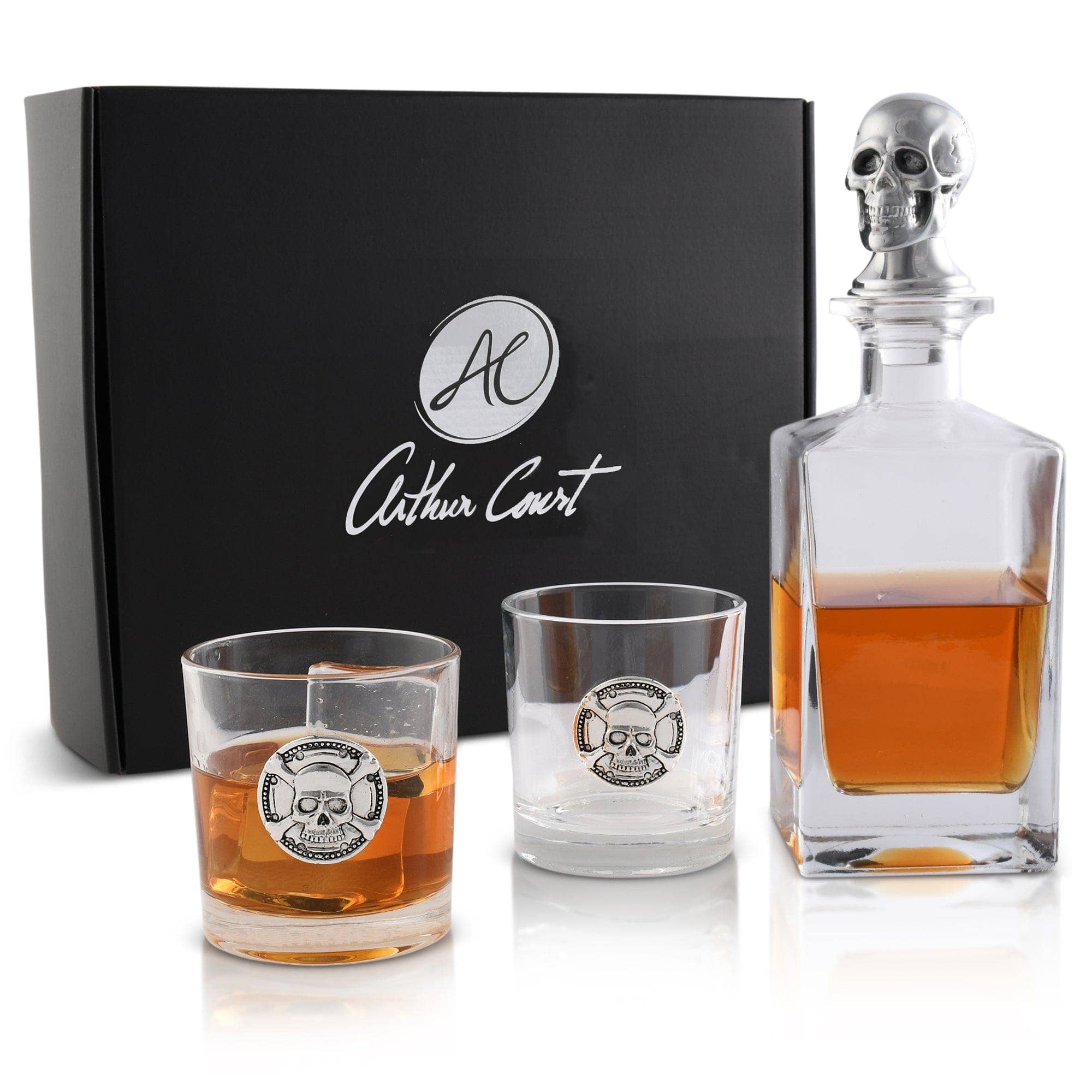 Arthur Court - Wholesale Decanter - Skull Decanter Set with a set Double old Glasses5