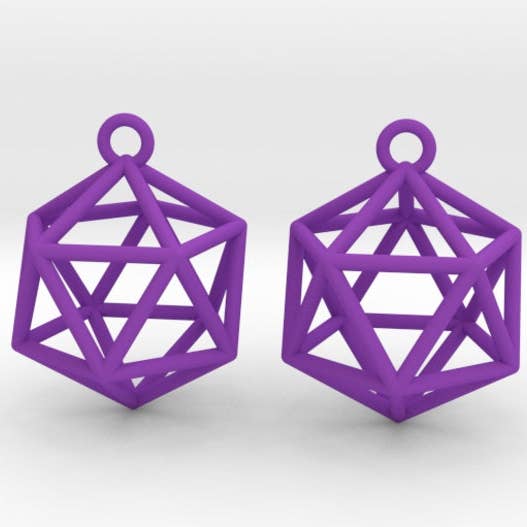 Orecchini Icosaedro (Nylon) per la vendita all'ingrosso da parte di Hanusa Design