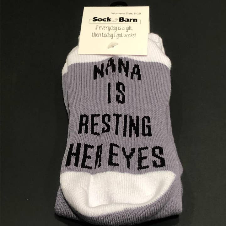 If You Can Read This/Nana Is Resting Her Eyes Socks (Womens) for wholesale by The Sock Barn Canada