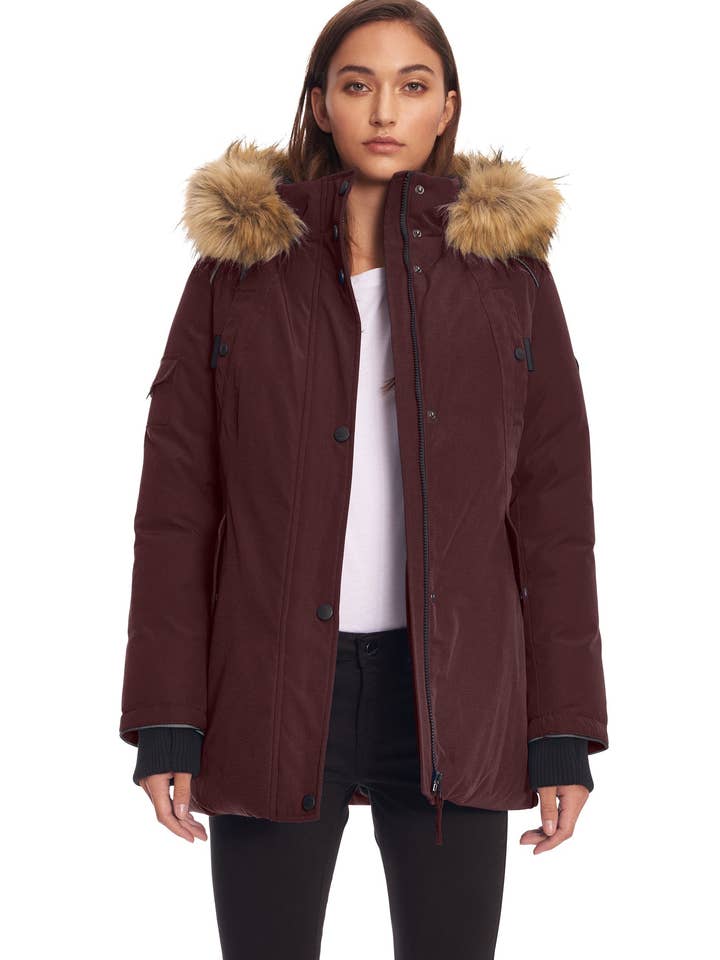 GLACIER | WOMEN'S VEGAN DOWN (RECYCLED) PARKA, GRAPE for wholesale by Alpine North CA