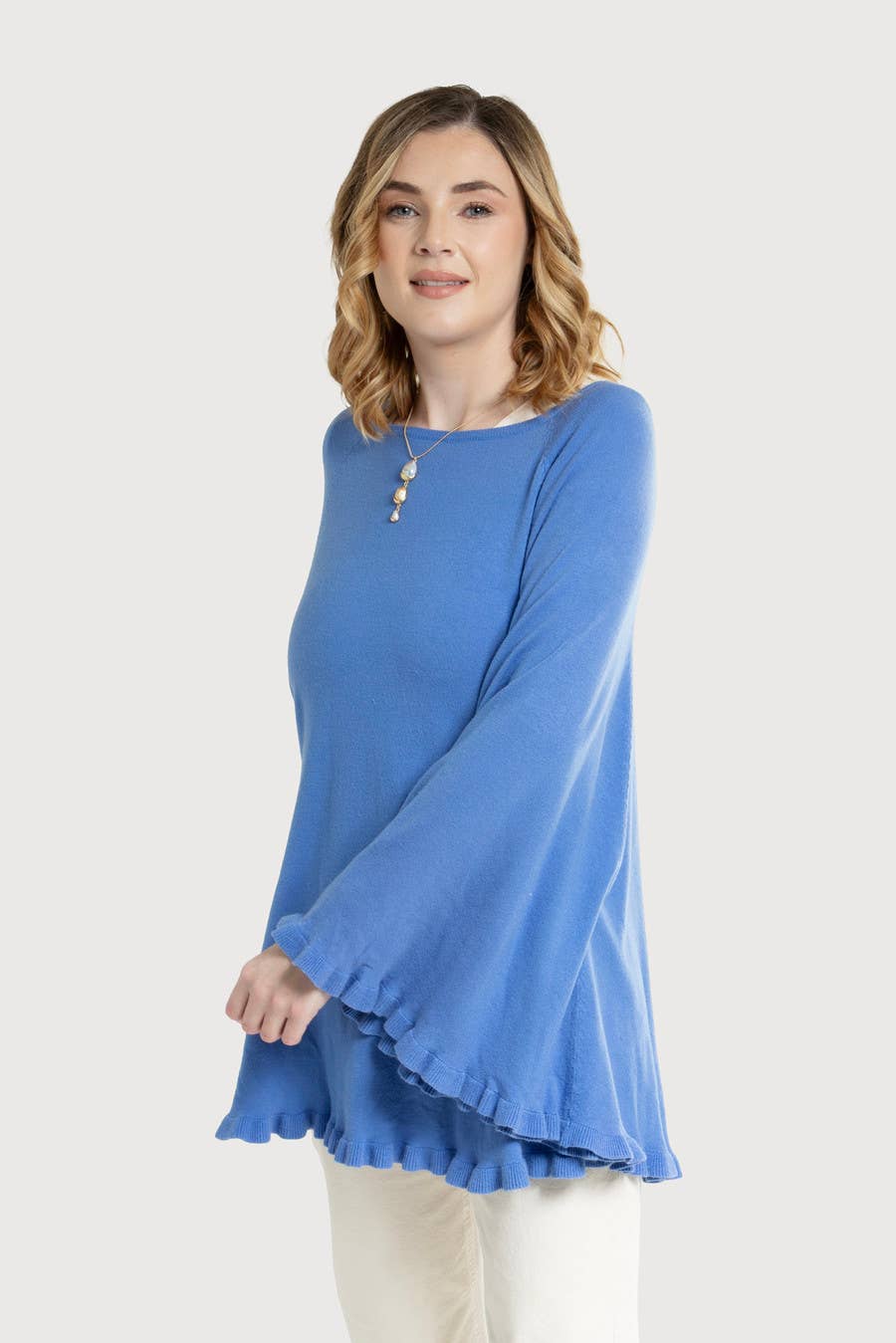 SAACHI - Wholesale Poncho - Women's - Talia Ruffled Hem Poncho Sweater7
