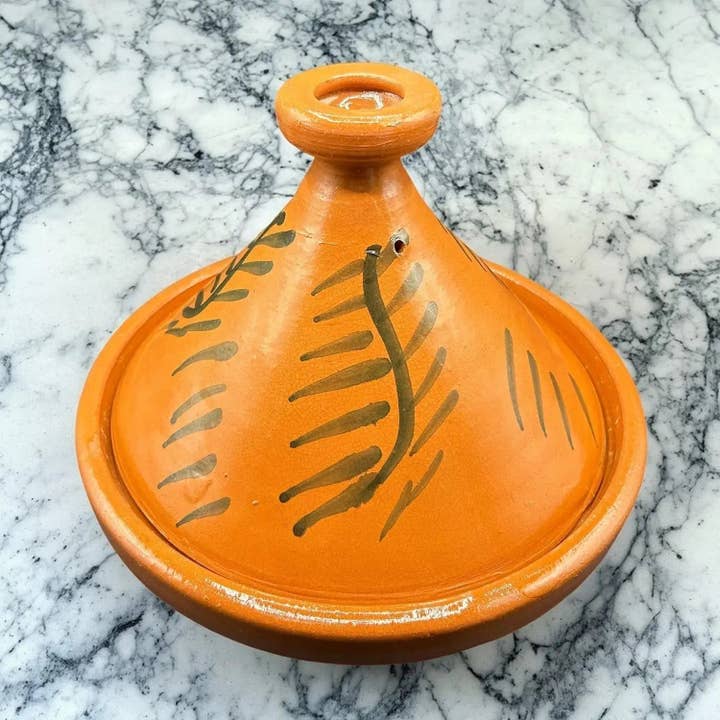 Tajine XL 35 cm in Hand-Painted Terracotta with Ebook #28 for wholesale by Etnico del Mondo