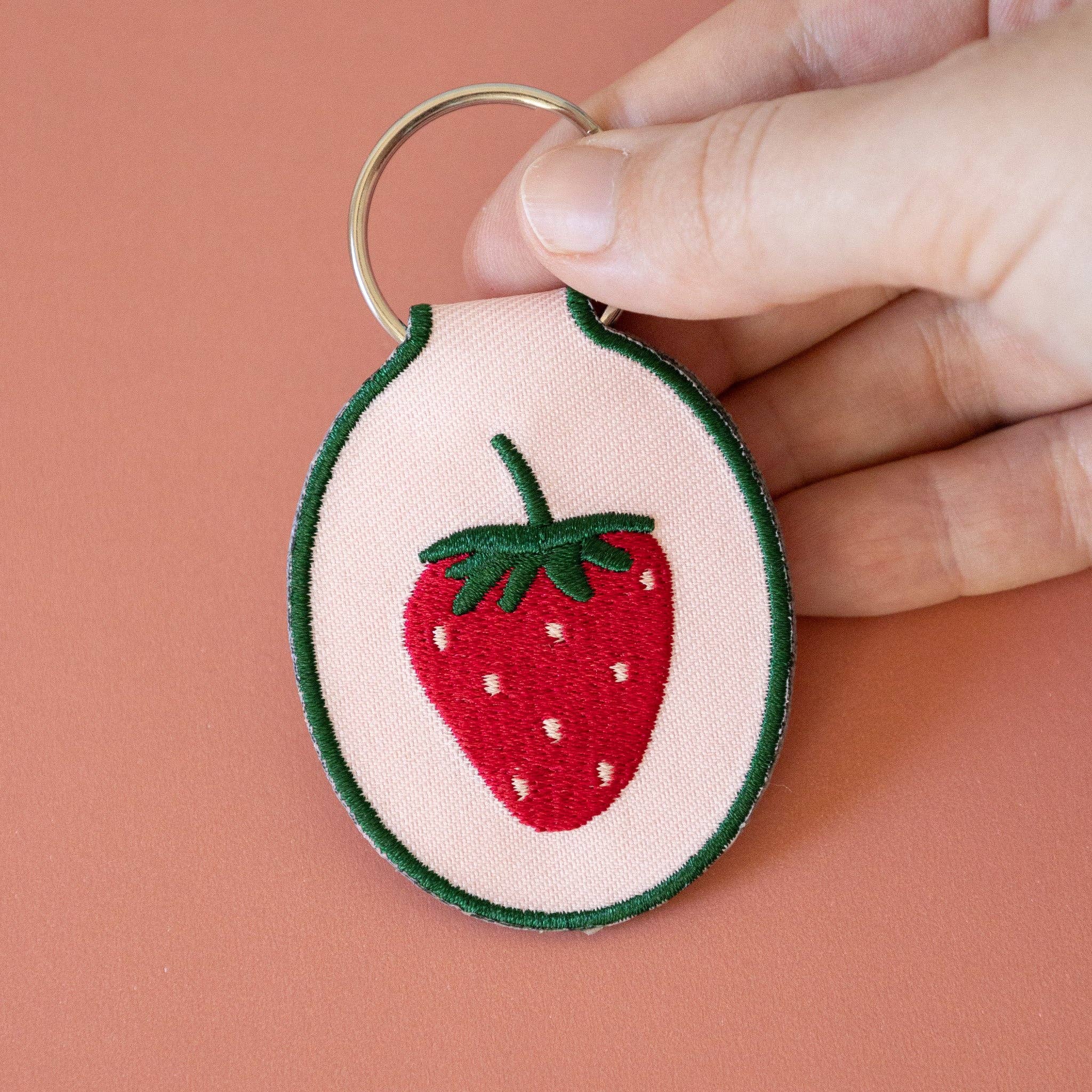 Lindy Stark Designs - Wholesale Keychain - Women's - Strawberry Embroidered Keychain3
