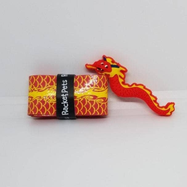 Racket Pets - Vendita all'ingrosso Accessori sportivi - Nastro overgrip da tennis Dragon Red e abbinato ammortizzatore3