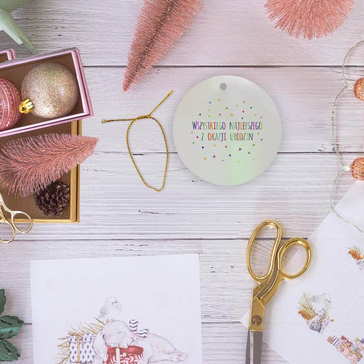 3dRose – wholesale Ornament – 3dRose, Wszystkiego najlepszego z okazji urodzin - Happy Birthday in Polish, Ornament5