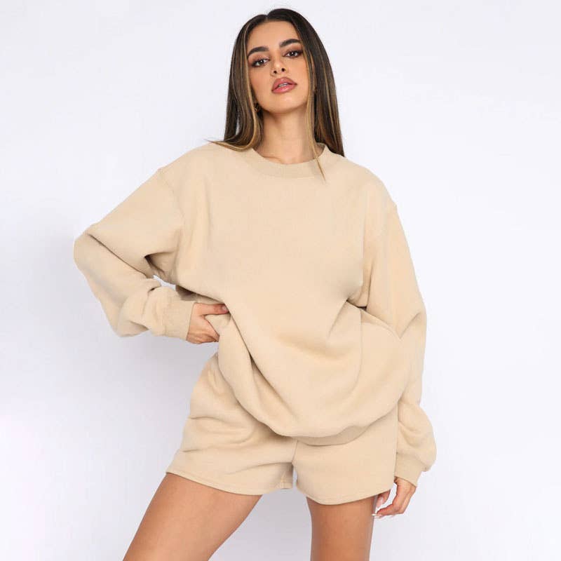 Masyal – wholesale Lounge set – Women's – Spring and Autumn Long Sleeve Sweatshirt Women's Shorts Set12