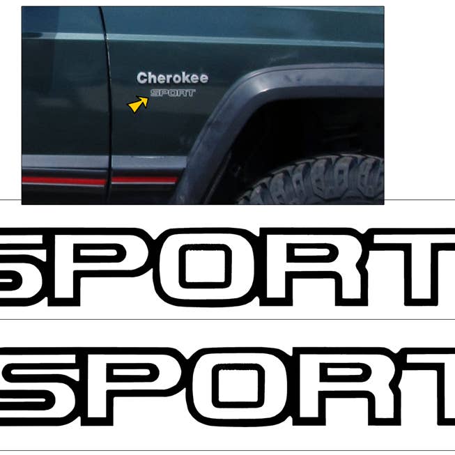 Jeep Cherokee XJ SPORT Kotflügel-Aufklebersatz 1994-96 für den Großhandel von I Make Stickerz