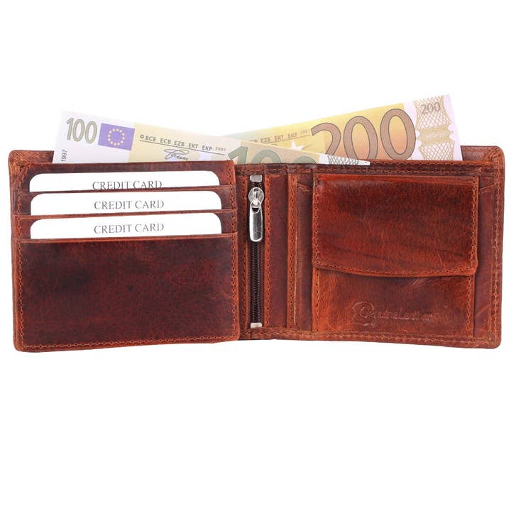 SPORTGIFTZ – wholesale Wallet – Unisex – SPORTGIFTZ - Buffalo Leather Rugby Wallet | RFID Protection | 7 Card Slots | Coin Pouch & ID Holder | Rugby Fan Accessory | Multicoloured, 10cm x 8cm, Leather10