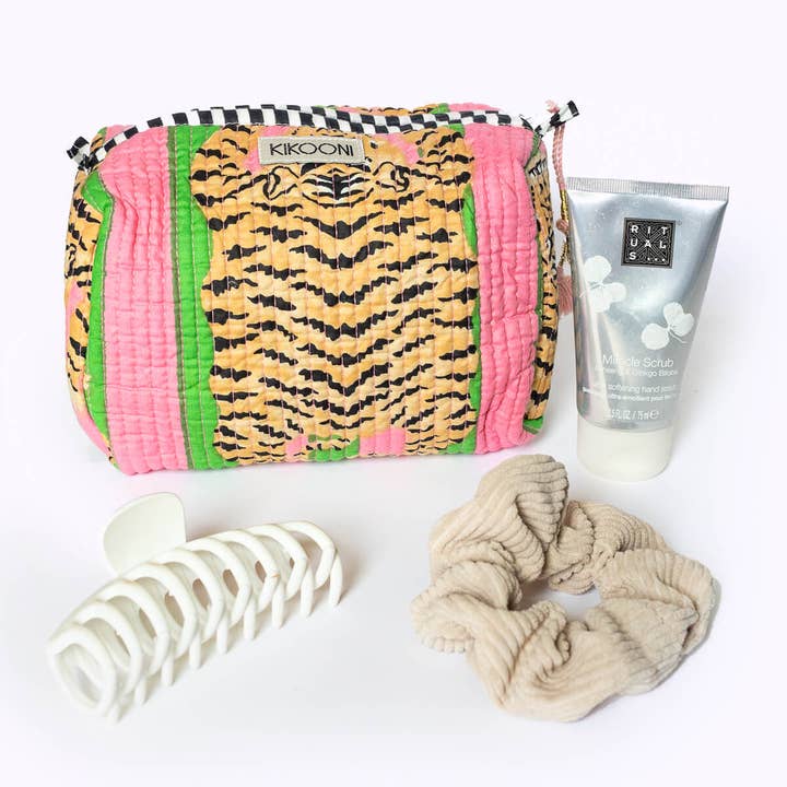 pequena bolsa de cosméticos feita à mão "Poppy Tiger Candy" por atacado de kikooni