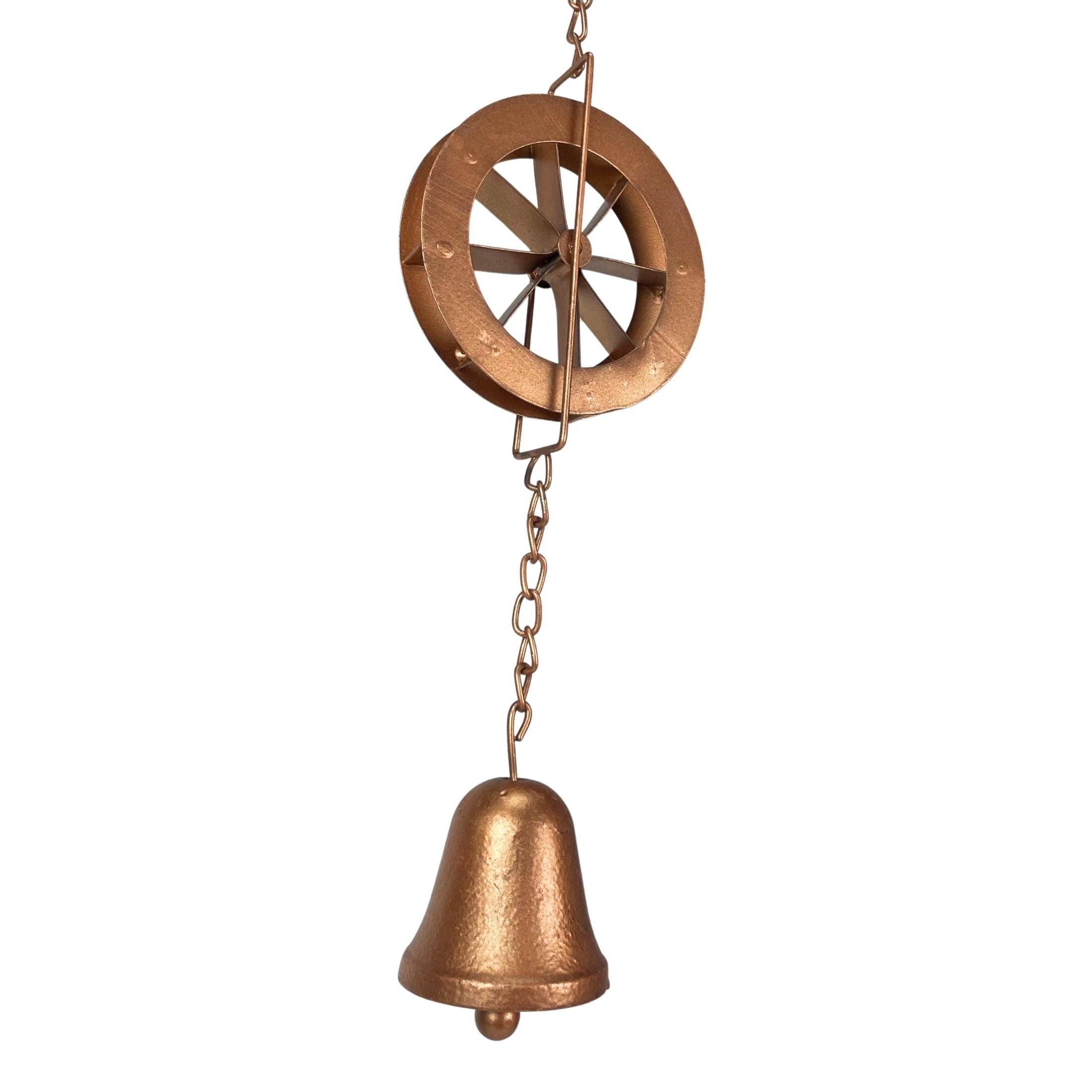 Zeckos - Wholesale Outdoor Ornament/Decor - 78-Inch Metal Rain Chain with 6 Water Wheels & Weighted Bell18