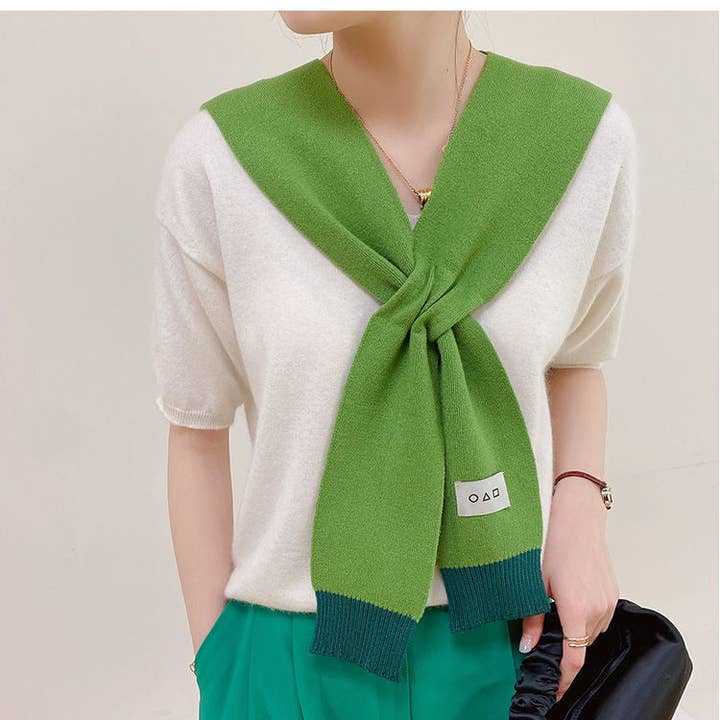 VividLux - Wholesale Wrap - Women's - Cozy Colorblock Knit Shawl18