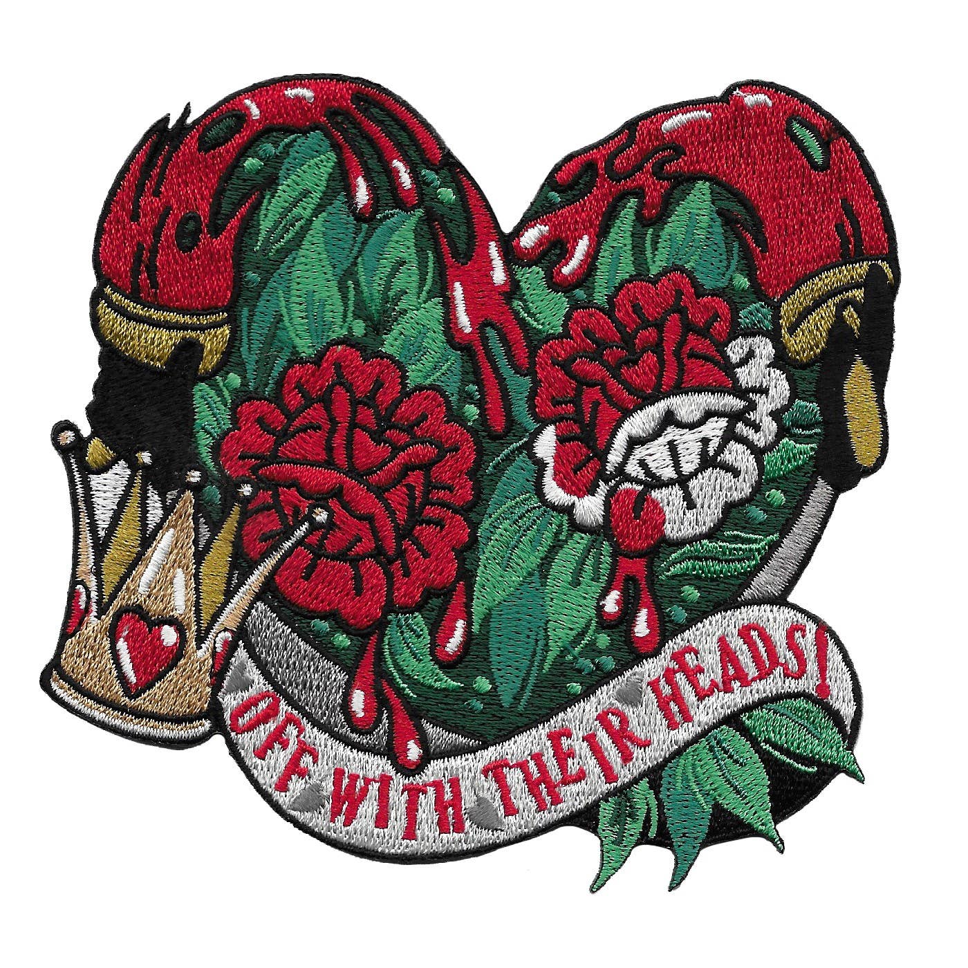 La Barbuda - No U.S. custom fees - Vente Écusson - Reine de Cœur Qu'on Leur Coupe la Tête Roses Patch Thermocollant Par La Barbuda0
