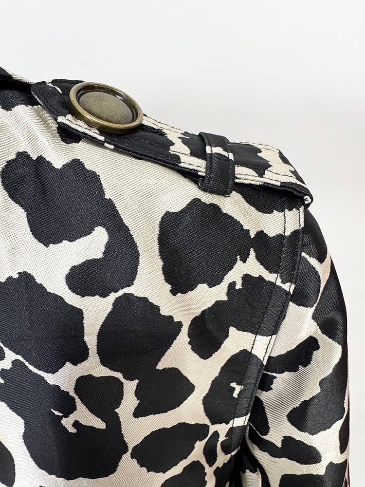 Färg som bilder CT146Y 2025 Höst Leopard Jacquard Bältad Lång Trenchcoat för wholesale på Faire4