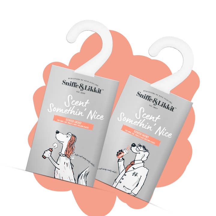 Doggie Room Deodoriser: Scent Somethin' Nice Hanging Sachet for wholesale by Sniffe & Likkit