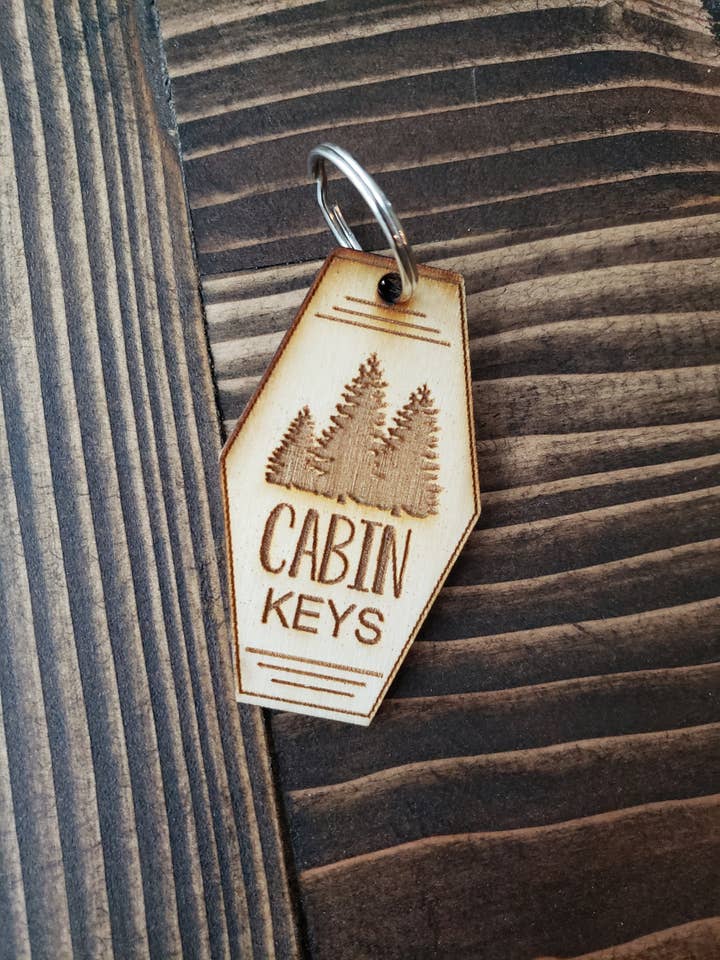 Cabin Keys, Wood Key Chain, Key Chain Accessories, The Cabin for wholesale by Little North Boutique