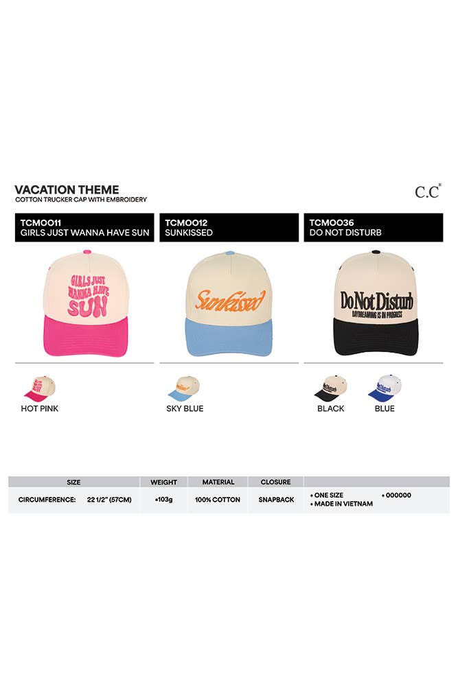 Hana - Wholesale Baseball Cap - Women's - C.C DO NOT DISTURB Embroidered Cotton Baseball Cap2