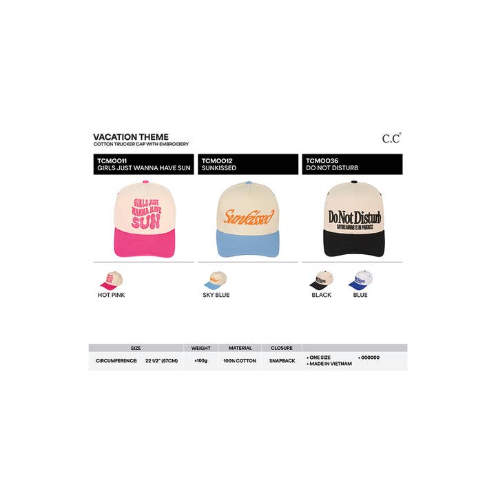 Hana - Wholesale Baseball Cap - Women's - C.C DO NOT DISTURB Embroidered Cotton Baseball Cap2