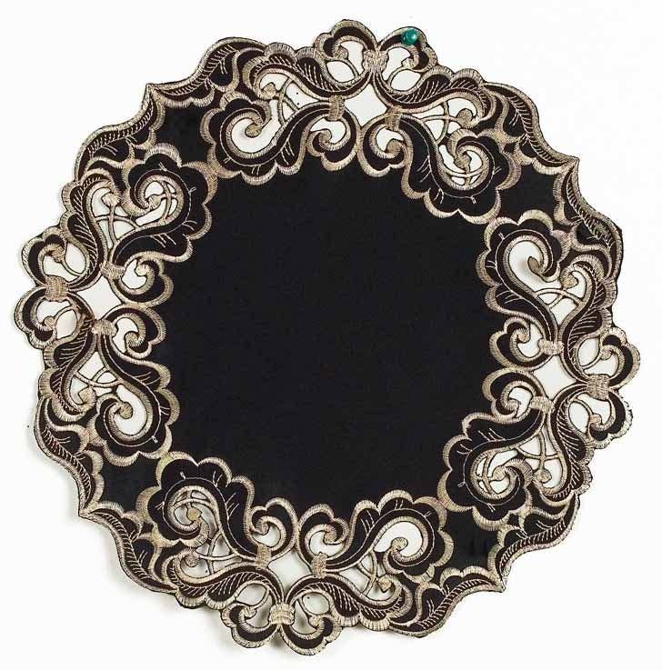 Decozen - Wholesale Tablecloth - Black Gold Table Linen Polyester Fabric5