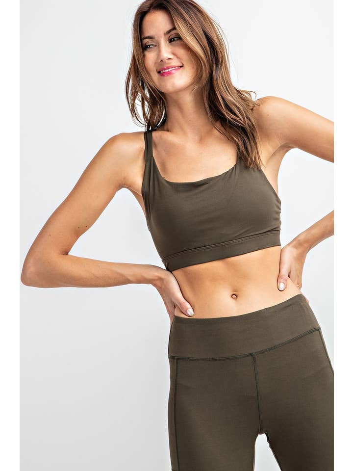OLIVE T1592PL-SM-Strappy Criss Cross Y-Racerback Sports Bra for wholesale on Faire1