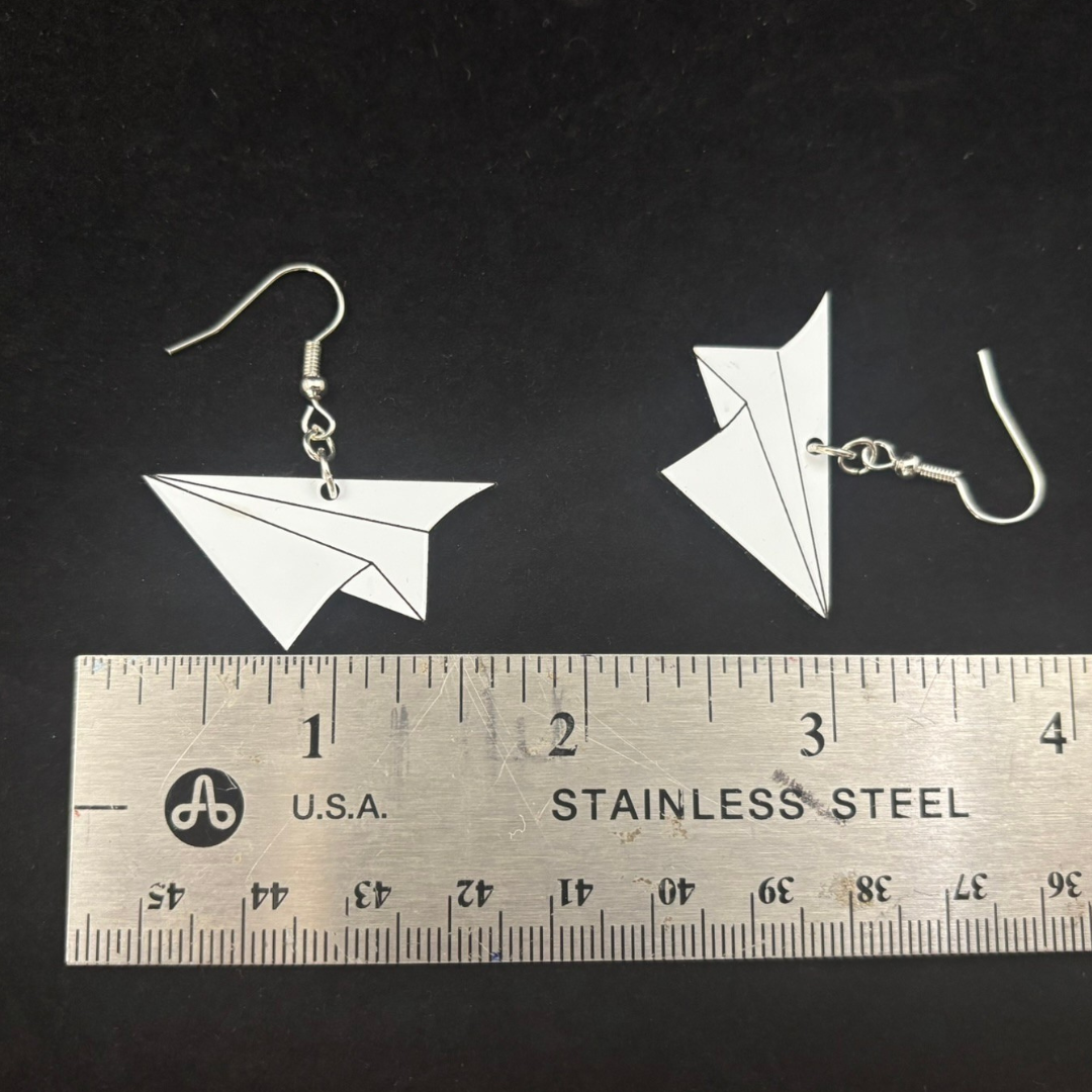 Fritz Studio - Wholesale Dangle Earrings - Daydream Paper Wishes – Paper Airplane Dangle Earrings3