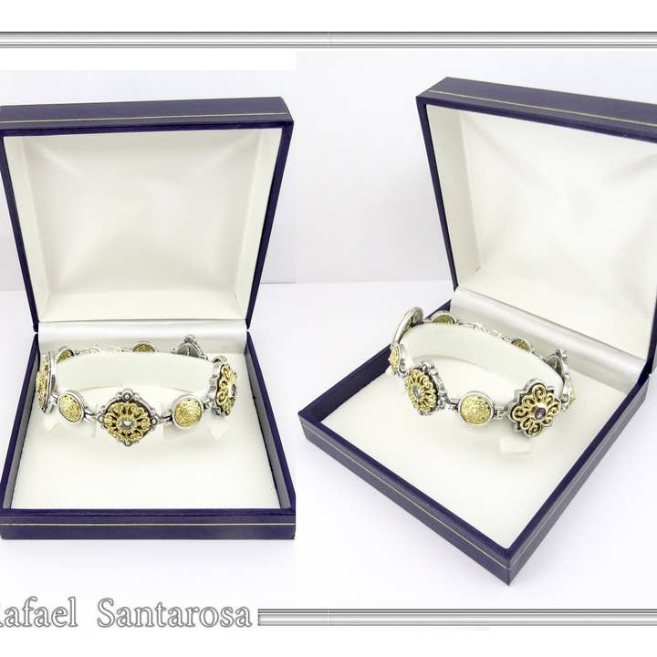 RAFAEL SANTAROSA - Wholesale Charm/Dangle Bracelet - Byzantine silver bracelet with filigree7