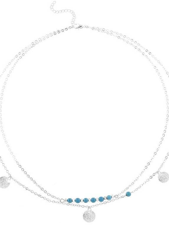 Collier superposé de perles Boho Turquoise pour la vente par MRKD for Life