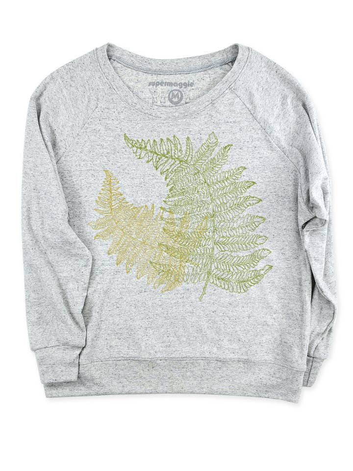 Supermaggie @ Faire - Wholesale Graphic Sweatshirt - Women's - Ferns Pia Tri Blend Pullover1
